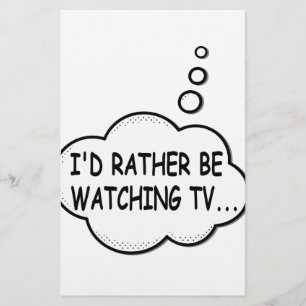 Jag skulle hellre titta på TV Brevpapper