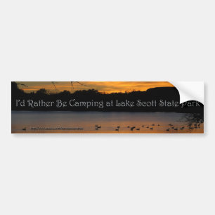Jag skulle hellre vara Camping på Sjö Scott Stat Bildekal