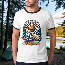 Jag skulle hellre vara Camping Vintage Vibes T Shirt
