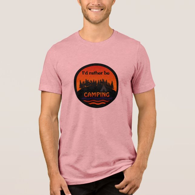 Jag skulle hellre vara campingskjorta - välj stil, tee (Framsida)