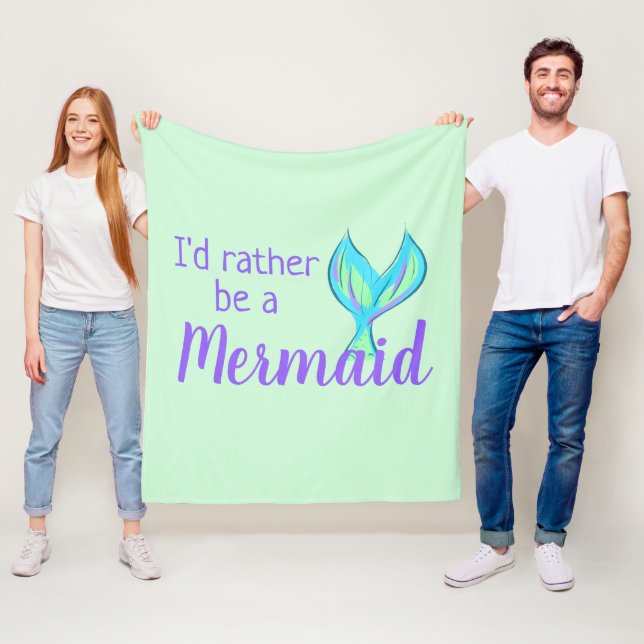 Jag skulle hellre vara en Sjöjungfru Fleece Blanke (På plats)