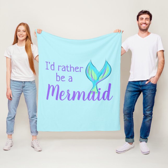 Jag skulle hellre vara en Sjöjungfru Fleece Blanke (På plats)