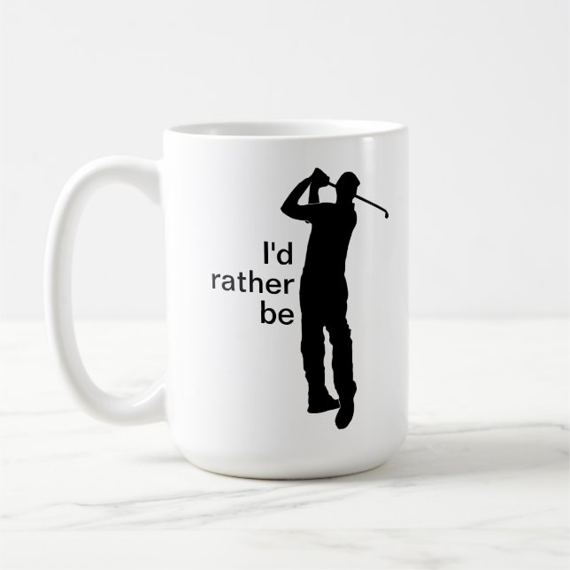 Jag skulle hellre vara golfing kaffemugg (Vänster)