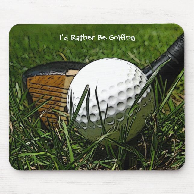 Jag skulle hellre vara Golfing Mousepad Musmatta (Framsidan)