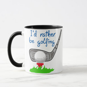 Jag skulle hellre vara Golfing Mugg