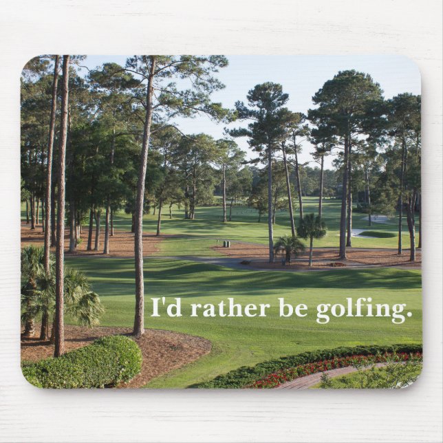 "Jag skulle hellre vara golfing!" Muspets Musmatta (Framsidan)