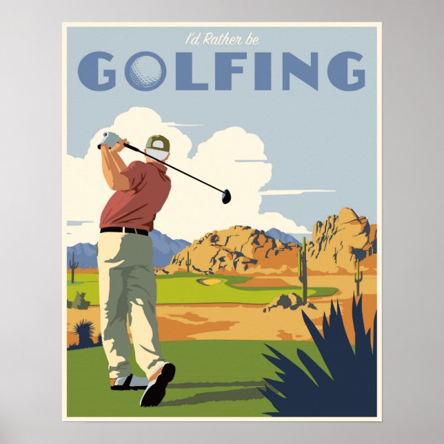 Jag skulle hellre vara golfing poster (Framsidan)