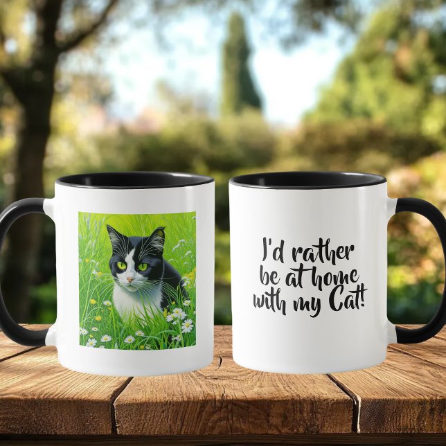Jag skulle hellre vara hemma med min katt mugg (Skapare uppladdad)