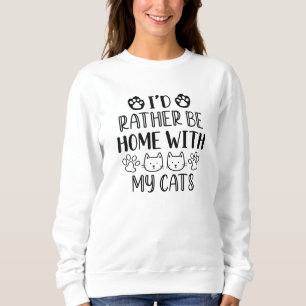 Jag skulle hellre vara hemma med mina katter t shirt