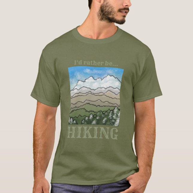 Jag skulle hellre vara HIKING t-shirt (Framsida)
