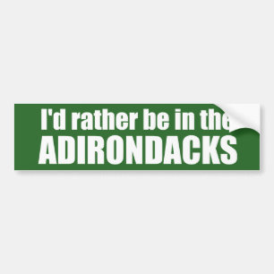 Jag skulle hellre vara i Adirondackerna Bildekal