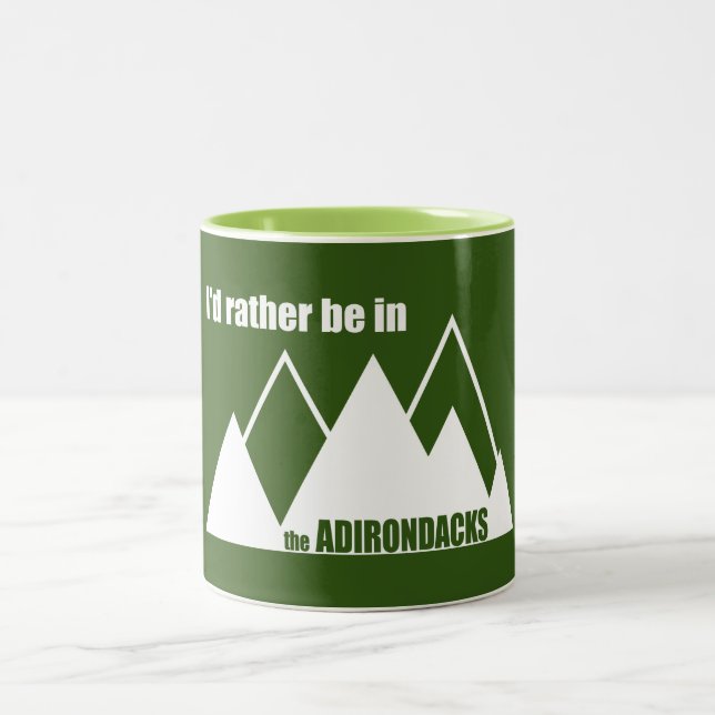 Jag skulle hellre vara i Adirondberget Två-Tonad Mugg (Center)