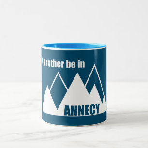 Jag skulle hellre vara i Annecy Frankrike Mountain Två-Tonad Mugg