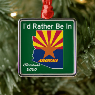 Jag skulle hellre vara i Arizona AZ Julgransprydnad Metall