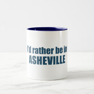 Jag skulle hellre vara i Asheville North Carolina Två-Tonad Mugg