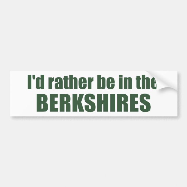 Jag skulle hellre vara i Berkshires Bildekal (Framsidan)