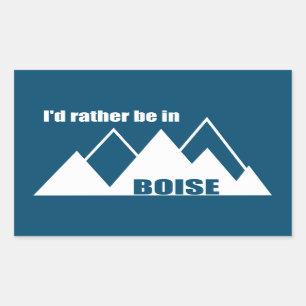Jag skulle hellre vara i Boise Idaho-berget Rektangulärt Klistermärke