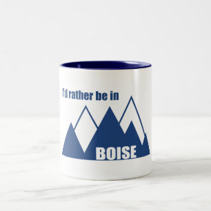 Jag skulle hellre vara i Boise Idaho-berget Två-Tonad Mugg