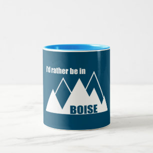 Jag skulle hellre vara i Boise Idaho-berget Två-Tonad Mugg