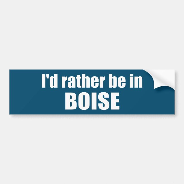 Jag skulle hellre vara i Boise Idaho Bildekal (Framsidan)