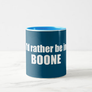 Jag skulle hellre vara i Boone North Carolina Två-Tonad Mugg