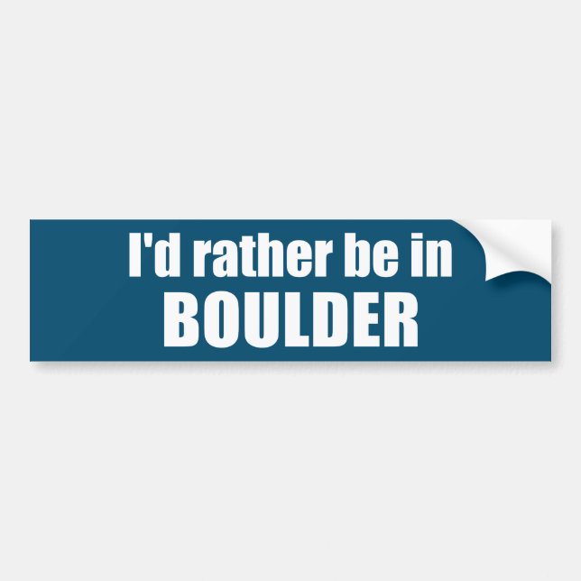 Jag skulle hellre vara i Boulder Colorado Bildekal (Framsidan)