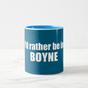 Jag skulle hellre vara i Boyne Michigan Två-Tonad Mugg