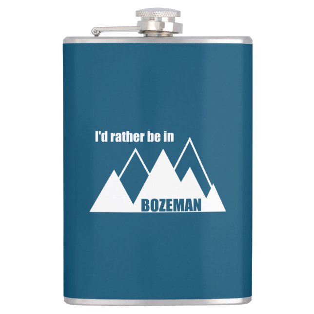 Jag skulle hellre vara i Bozeman Montana Mountain Fickplunta (Framsidan)