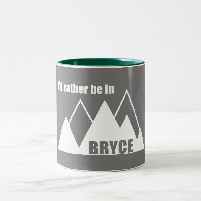 Jag skulle hellre vara i Bryce Canyon Mountain Två-Tonad Mugg (Center)