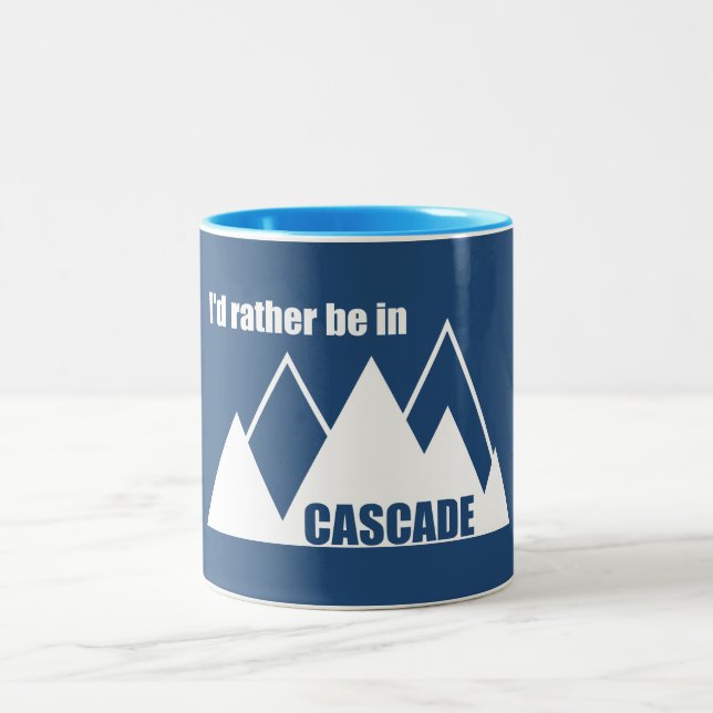 Jag skulle hellre vara i Cascade Idaho Mountain Två-Tonad Mugg (Center)