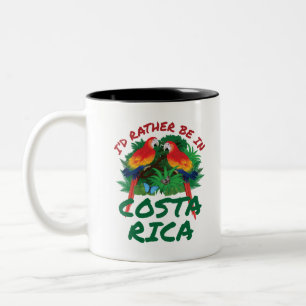 Jag skulle hellre vara i Costa Rica Vacation Souve Två-Tonad Mugg