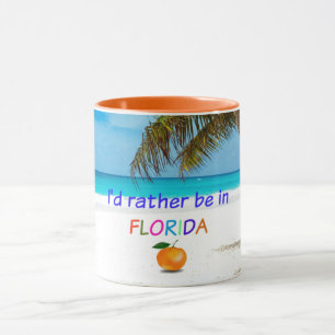 Jag skulle hellre vara i Florida 2-tonkaffe Mugg