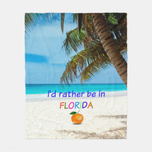 Jag skulle hellre vara i Florida Fleecefilt