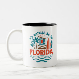 Jag skulle hellre vara i Florida Två-Tonad Mugg