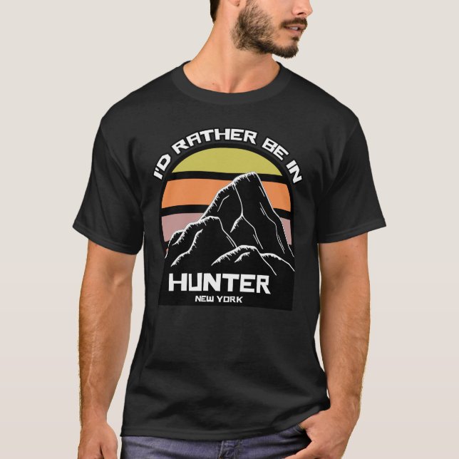 Jag skulle hellre vara i Hunter New York T Shirt (Framsida)
