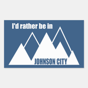 Jag skulle hellre vara i Johnson City Tennessee Mo Rektangulärt Klistermärke
