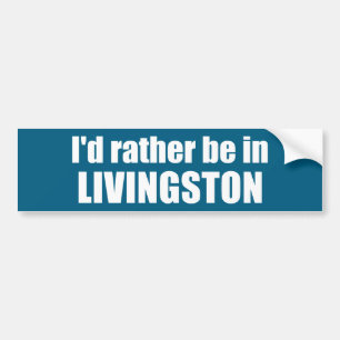 Jag skulle hellre vara i Livingston Montana Bildekal
