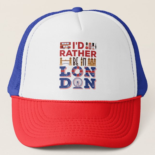 Jag skulle hellre vara i London England Keps (Framsida)