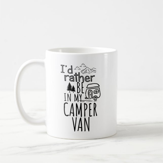 Jag skulle hellre vara i min Camper Van Kaffemugg (Vänster)