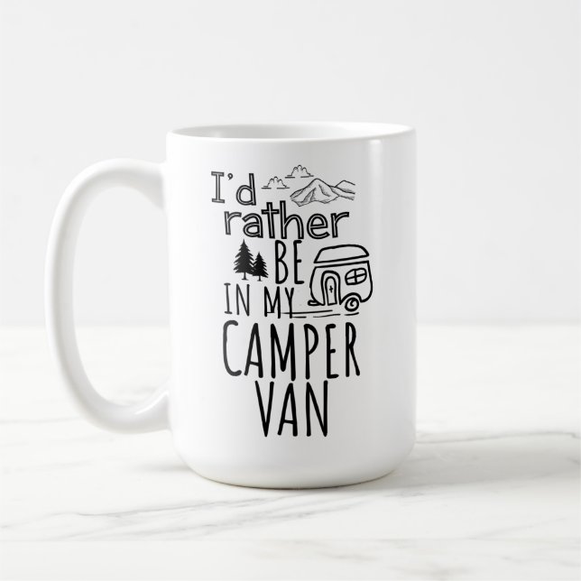 Jag skulle hellre vara i min Camper Van Kaffemugg (Vänster)