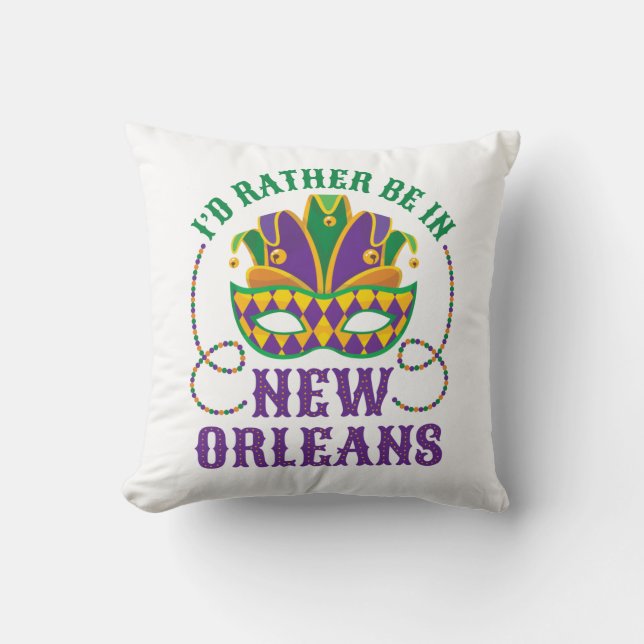 Jag skulle hellre vara i New Orleans Kudde (Framsida)