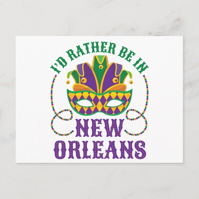 Jag skulle hellre vara i New Orleans Vykort (Framsida)