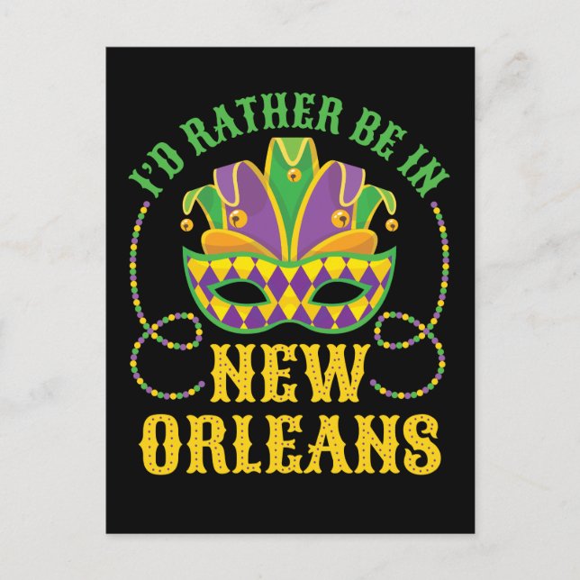 Jag skulle hellre vara i New Orleans Vykort (Framsida)