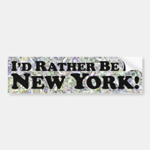 Jag skulle hellre vara i New York. Bildekal