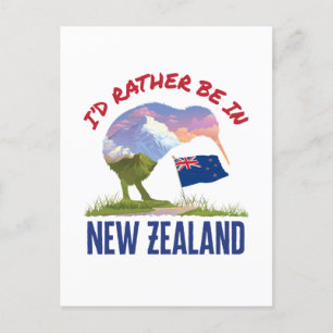 Jag skulle hellre vara i Nya Zeeland Vykort