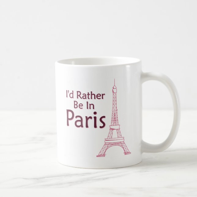 Jag skulle hellre vara i Paris Kaffemugg (Höger)