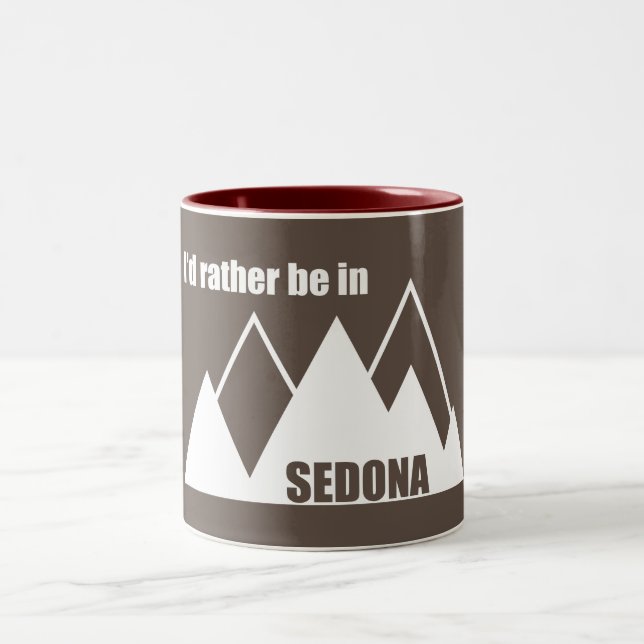 Jag skulle hellre vara i Sedonabergen Två-Tonad Mugg (Center)