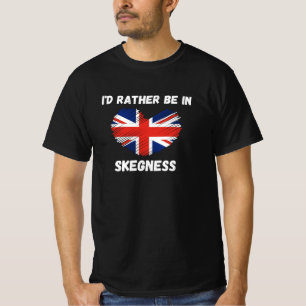 Jag skulle hellre vara i Skegness - Union Jack Hea T Shirt