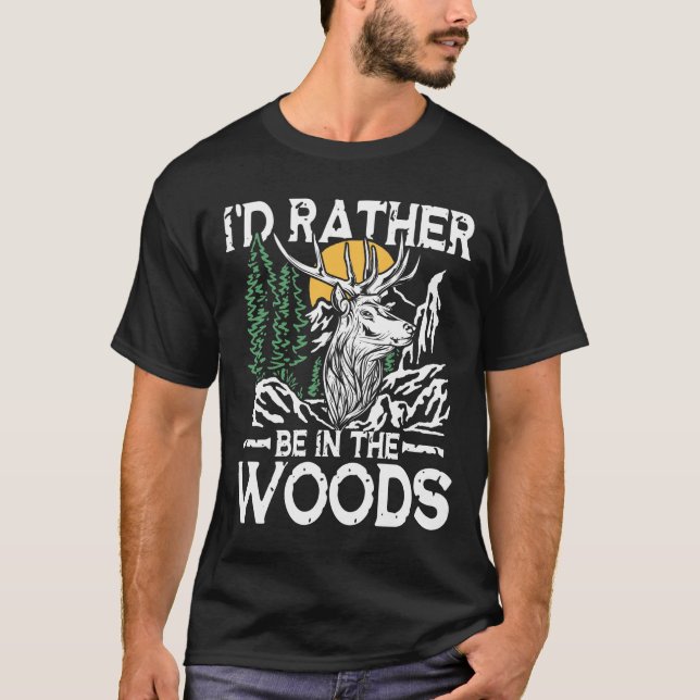 Jag skulle hellre vara i Skogen T Shirt (Framsida)