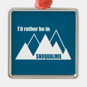 Jag skulle hellre vara i Snoqualmie Washington Mou Julgransprydnad Metall